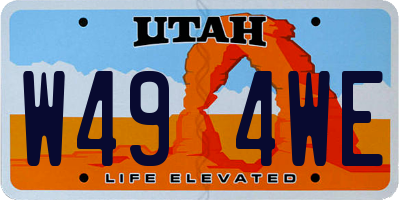 UT license plate W494WE