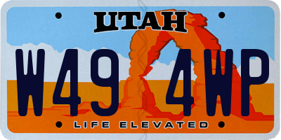 UT license plate W494WP