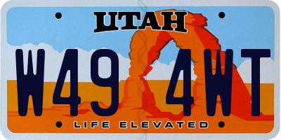 UT license plate W494WT
