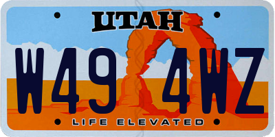 UT license plate W494WZ