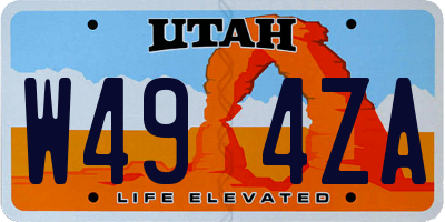 UT license plate W494ZA