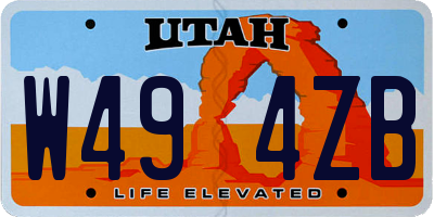 UT license plate W494ZB