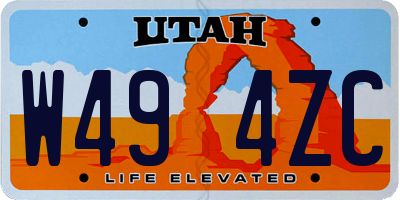 UT license plate W494ZC