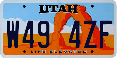 UT license plate W494ZF