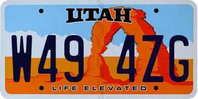 UT license plate W494ZG