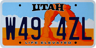 UT license plate W494ZL