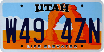 UT license plate W494ZN