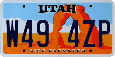 UT license plate W494ZP