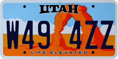 UT license plate W494ZZ