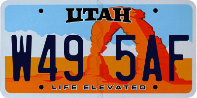 UT license plate W495AF