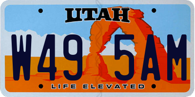 UT license plate W495AM