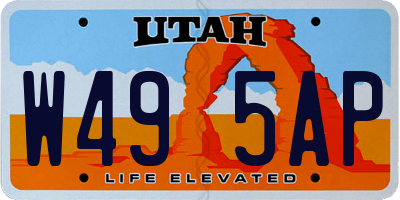 UT license plate W495AP