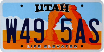 UT license plate W495AS