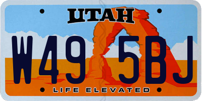 UT license plate W495BJ