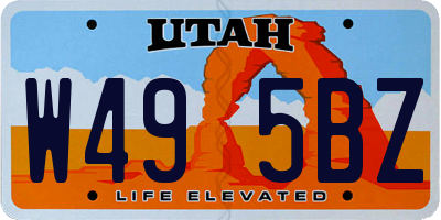 UT license plate W495BZ