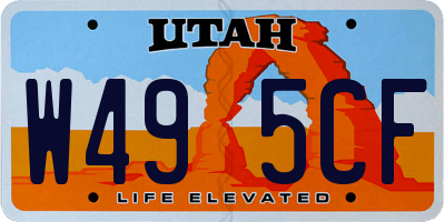 UT license plate W495CF