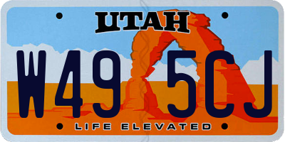 UT license plate W495CJ