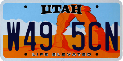 UT license plate W495CN