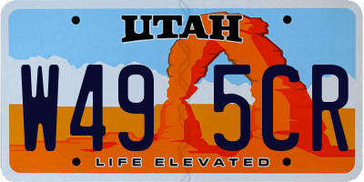 UT license plate W495CR