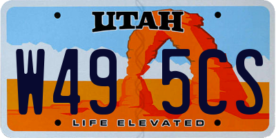 UT license plate W495CS