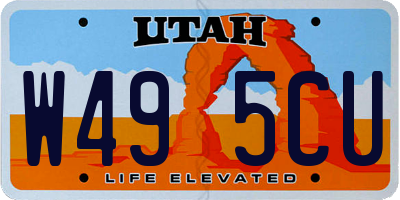 UT license plate W495CU
