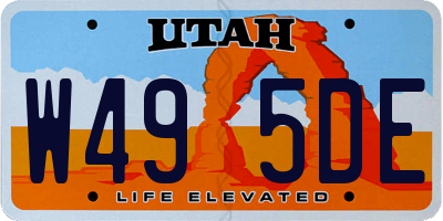 UT license plate W495DE