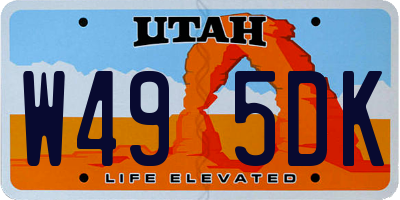 UT license plate W495DK