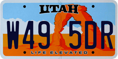 UT license plate W495DR
