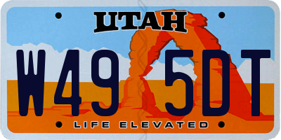 UT license plate W495DT