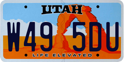 UT license plate W495DU