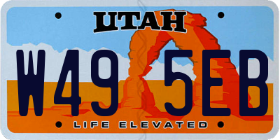 UT license plate W495EB