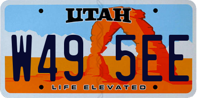 UT license plate W495EE