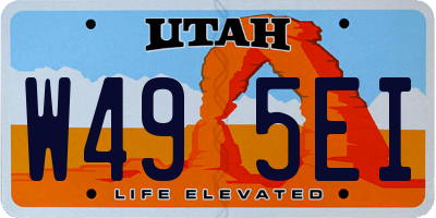 UT license plate W495EI