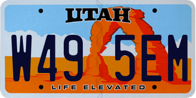 UT license plate W495EM