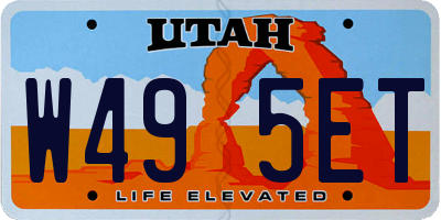 UT license plate W495ET