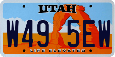 UT license plate W495EW