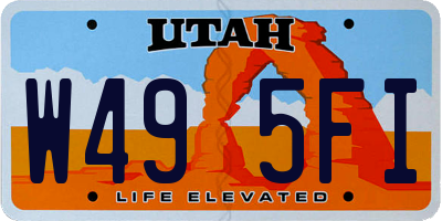 UT license plate W495FI