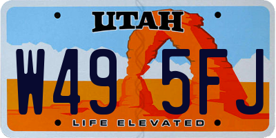 UT license plate W495FJ