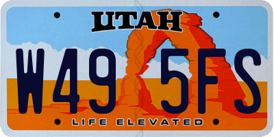 UT license plate W495FS