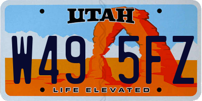UT license plate W495FZ