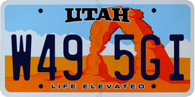 UT license plate W495GI