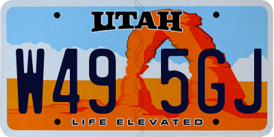 UT license plate W495GJ