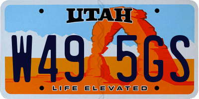 UT license plate W495GS