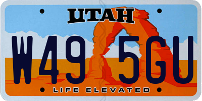 UT license plate W495GU