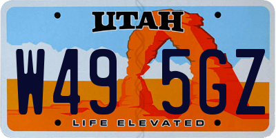 UT license plate W495GZ