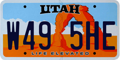 UT license plate W495HE