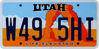 UT license plate W495HI
