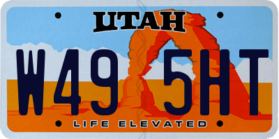 UT license plate W495HT