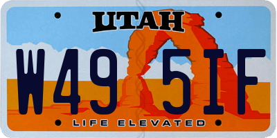 UT license plate W495IF