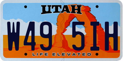 UT license plate W495IH